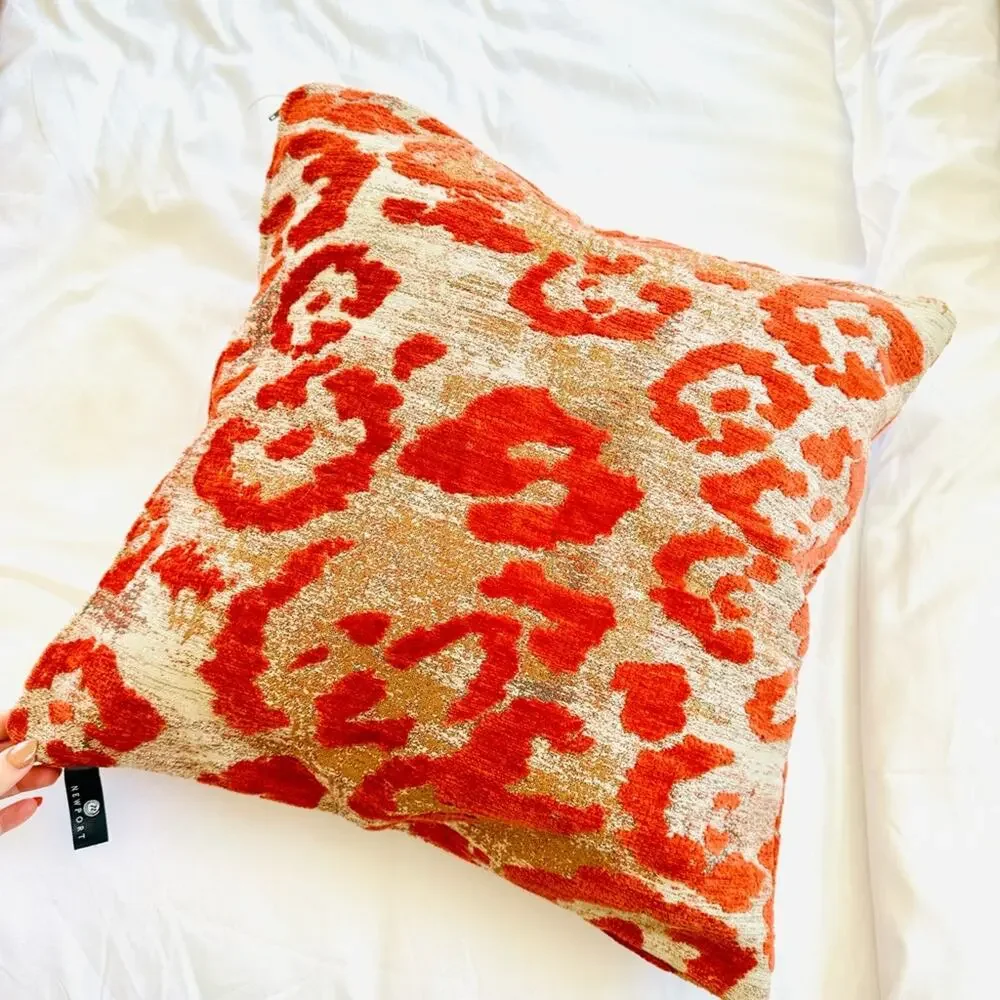 NEWPORT HOME Rust Red Burnt Orange Tan Textured Pillow Case Sham 18